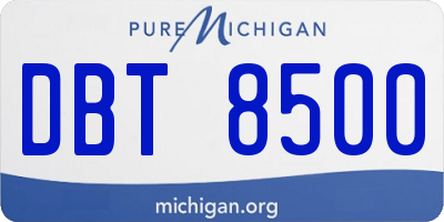 MI license plate DBT8500