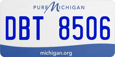 MI license plate DBT8506
