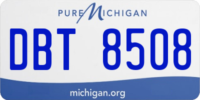 MI license plate DBT8508