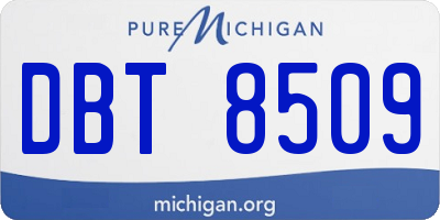 MI license plate DBT8509
