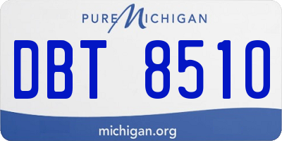 MI license plate DBT8510