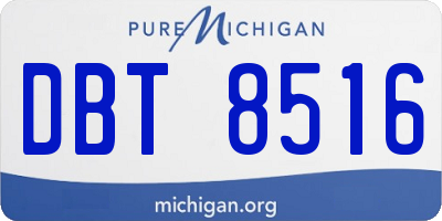 MI license plate DBT8516