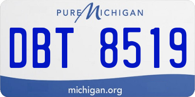 MI license plate DBT8519