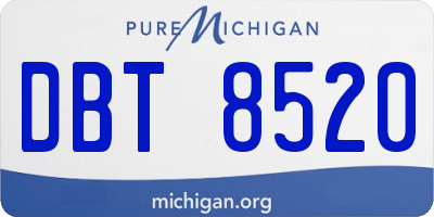 MI license plate DBT8520