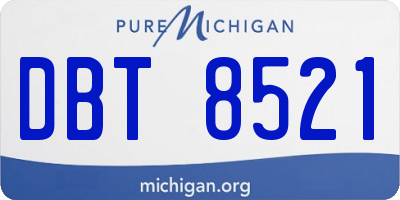 MI license plate DBT8521