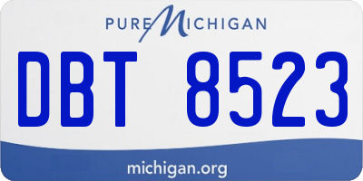 MI license plate DBT8523