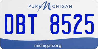 MI license plate DBT8525