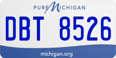 MI license plate DBT8526