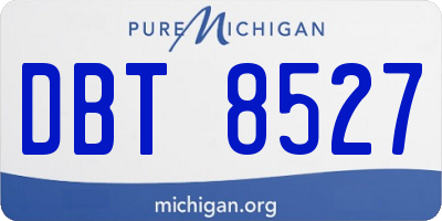 MI license plate DBT8527
