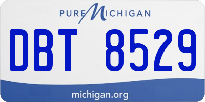 MI license plate DBT8529