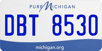 MI license plate DBT8530