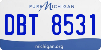 MI license plate DBT8531