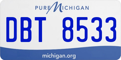 MI license plate DBT8533