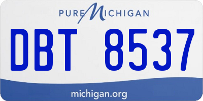 MI license plate DBT8537