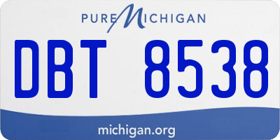 MI license plate DBT8538