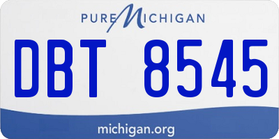 MI license plate DBT8545
