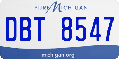 MI license plate DBT8547