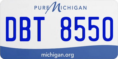 MI license plate DBT8550