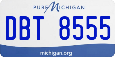 MI license plate DBT8555