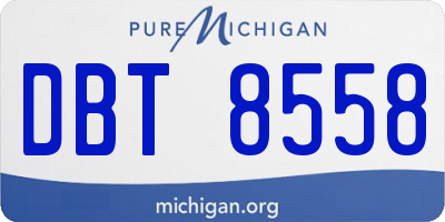 MI license plate DBT8558