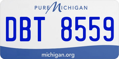 MI license plate DBT8559