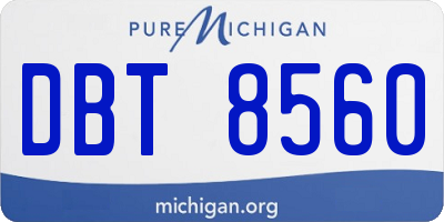 MI license plate DBT8560
