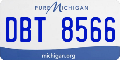MI license plate DBT8566