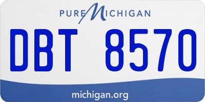 MI license plate DBT8570