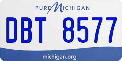 MI license plate DBT8577