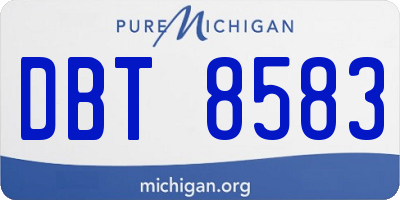 MI license plate DBT8583