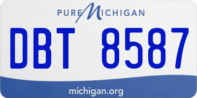 MI license plate DBT8587