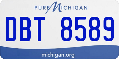 MI license plate DBT8589