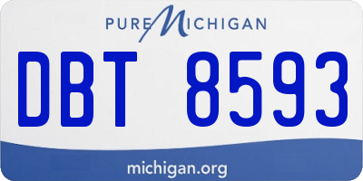 MI license plate DBT8593