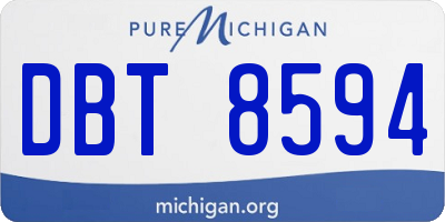 MI license plate DBT8594