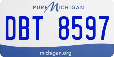 MI license plate DBT8597