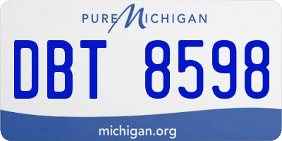 MI license plate DBT8598