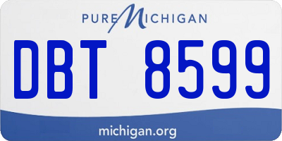MI license plate DBT8599