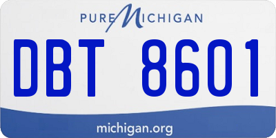 MI license plate DBT8601
