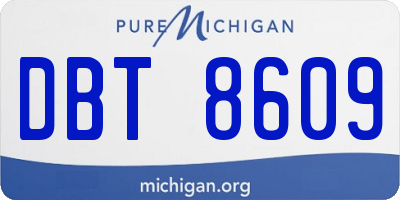 MI license plate DBT8609