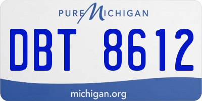MI license plate DBT8612