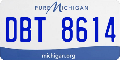MI license plate DBT8614