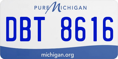 MI license plate DBT8616