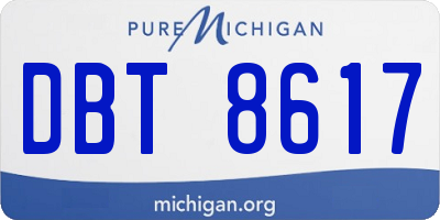 MI license plate DBT8617