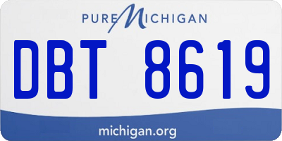 MI license plate DBT8619