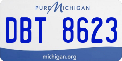 MI license plate DBT8623