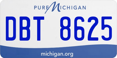 MI license plate DBT8625