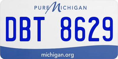 MI license plate DBT8629
