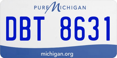 MI license plate DBT8631