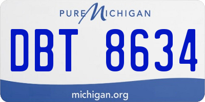 MI license plate DBT8634