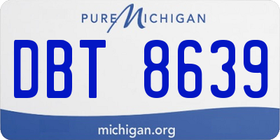 MI license plate DBT8639
